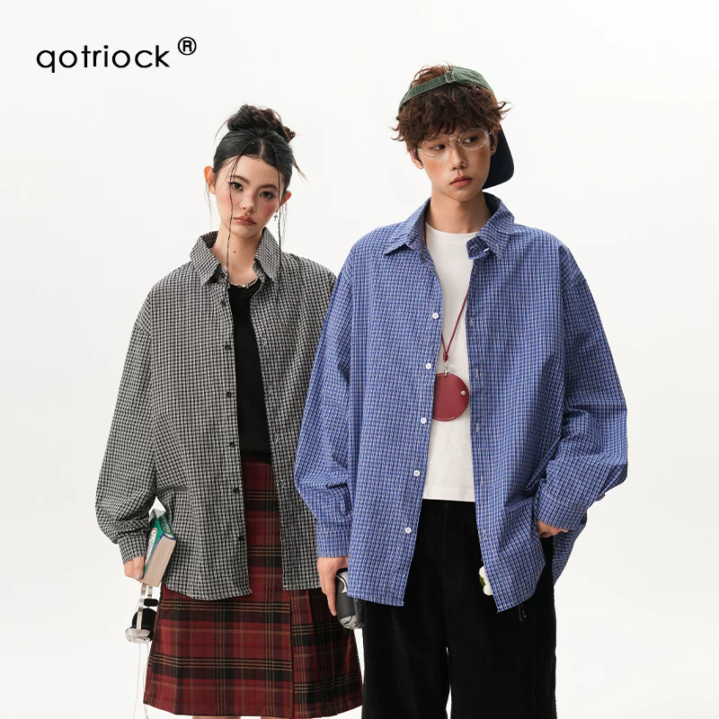 Весеняя кофта рубашка, куртка, американский стиль, oversize, поло-ворот