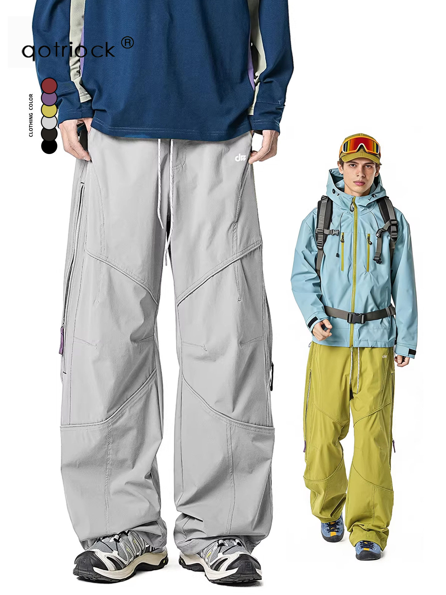 Outdoor Functional Fleece-Lined Softshell Pants for Men, Winter Trendy New Style, Cold-Proof, Warm Hiking Pants, Trekking Cargo Pants