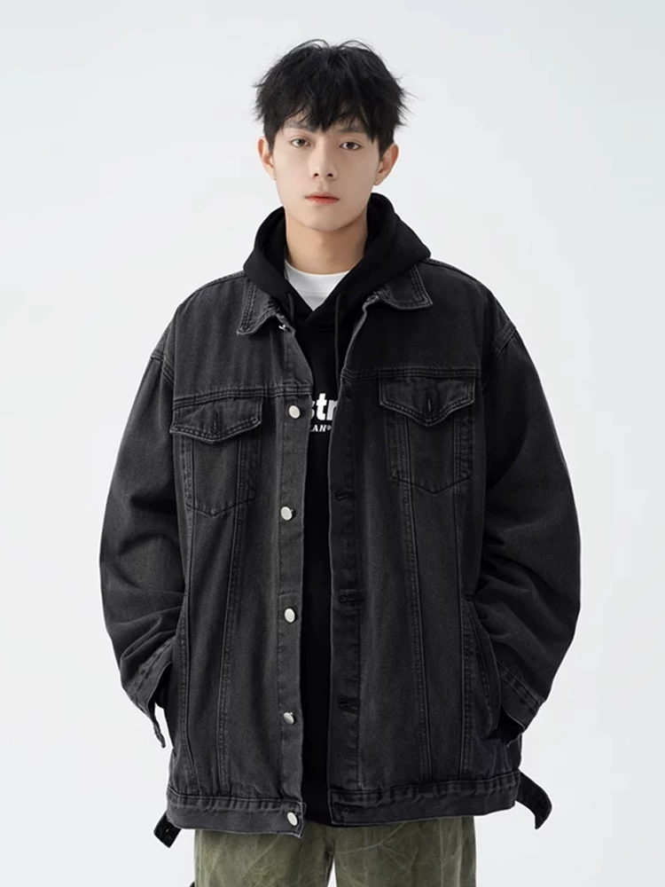 Denim autumn jacket, long-sleeve, oversize