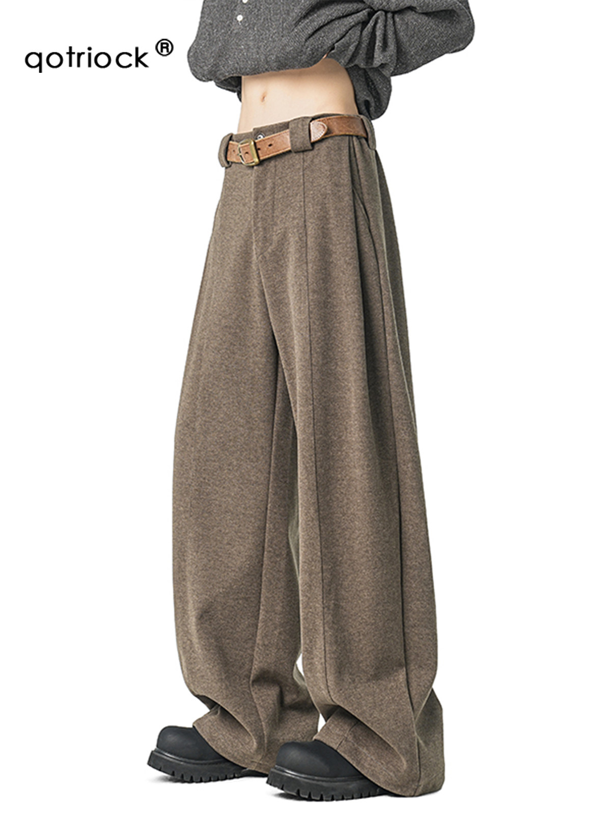 American-Style Heavy-Duty Deconstructed Pleated Casual Pants for Men and Women, Spring Cleanfit, Simple, Loose, Lazy-Style Straight-Leg Trousers