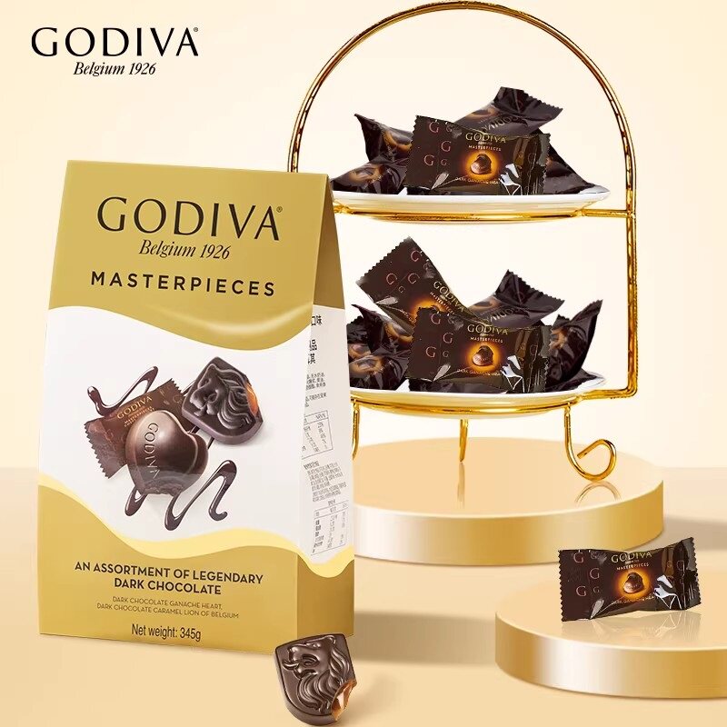 【38抢先购】godiva歌帝梵经典大师345g巧克力黑巧夹心榛子巧克力