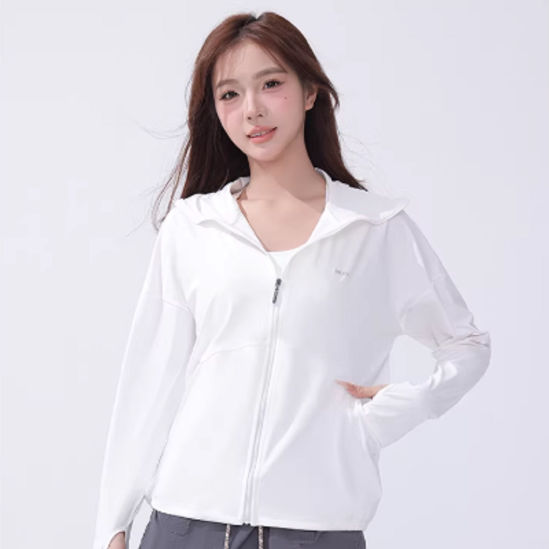 觅橘落肩男女同款连帽轻薄透气冰感防晒服时尚百搭宽松防紫外线TK