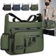 Large-capacity men's bag, shoulder crossbody bag, wear-resistant multi-pocket repair tool bag, men's business cross bag, can hold water cup