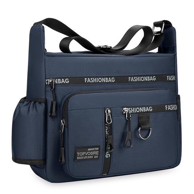 Large-capacity men's bag, shoulder crossbody bag, wear-resistant multi-pocket repair tool bag, men's business cross bag, can hold water cup
