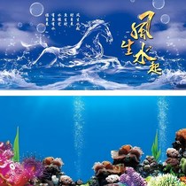 Fish tank background sticker wind and water from the landscaping personality three-dimensional high-definition aquarium decorative wallpaper waterproof self-adhesive