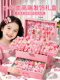 Children and girls hair accessories set gift box with good looks for 3 to 6 years old pink little princess hairpin rubber band jewelry box toy