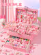 Children and girls hair accessories set gift box with good looks for 3 to 6 years old pink little princess hairpin rubber band jewelry box toy