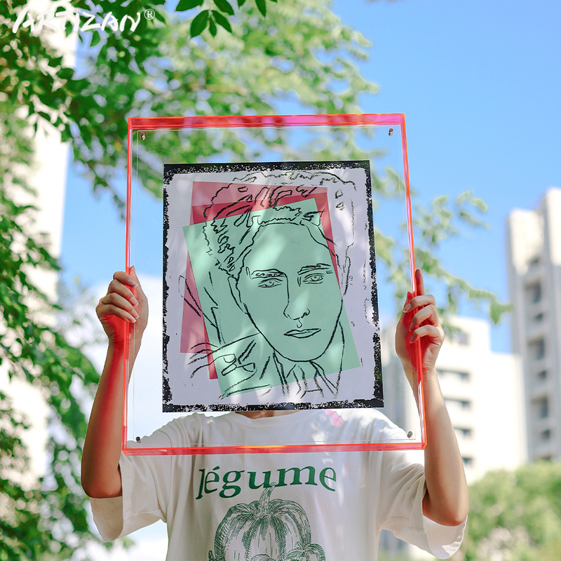 Double-Sided Acrylic Photo Frame A4 Certificate Frame Plexiglass Photo Frame Tabletop No-Drill Wall-Mounted Frame Display Wall Colorful Double-Sided Acrylic Photo Frame A4 Certificate Frame Plexiglass Photo Frame Tabletop No-Drill Wall-Mounted Frame Display Wall Colorful