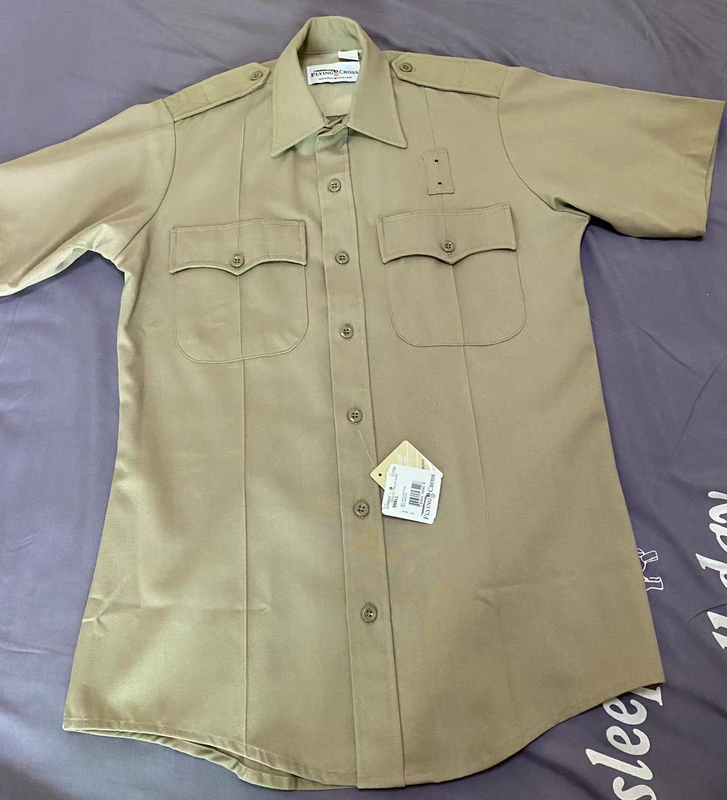 Brand New Lasd American Flying Cross Brand Khaki Men's Short-Sleeved Shirt with Bust 108, S Size Brand New Lasd American Flying Cross Brand Khaki Men's Short-Sleeved Shirt with Bust 108, S Size