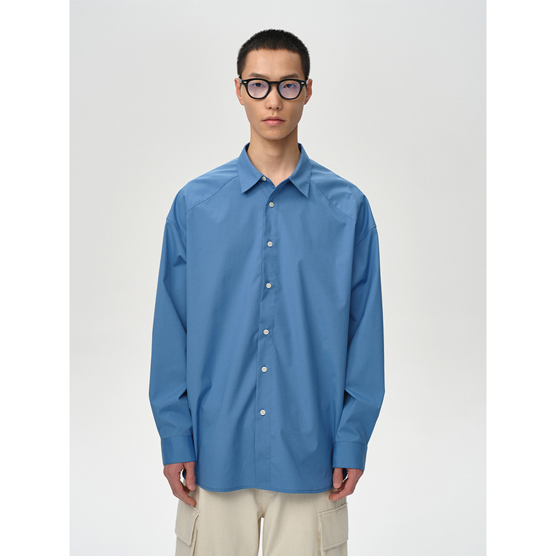 Common Scents Malaysian Esteneige Cotton Blend Classic Cross-Cut Shirt Long-Sleeve Shirt
