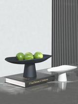 Black Dessert Home Living Room Coffee Table Fruit Plate Dessert High Leg Style Ornament Internet Celebrity 2024 Ceramic Simple