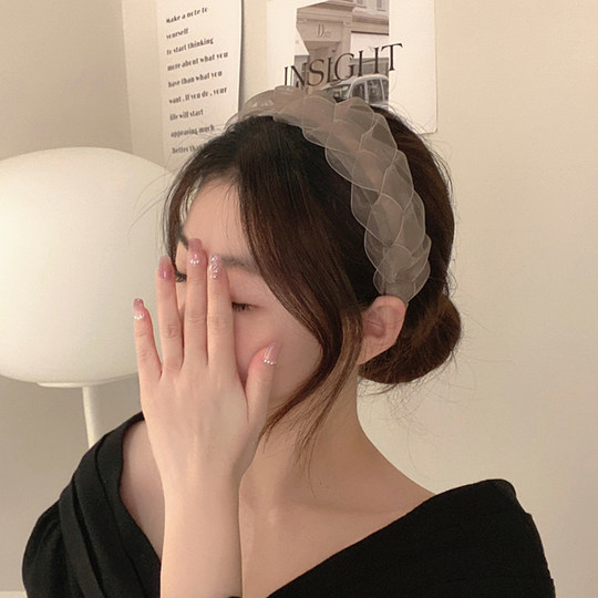 fzxr超仙编织花瓣网纱发箍女发卡夏天网红高级感头饰压发发捆发饰