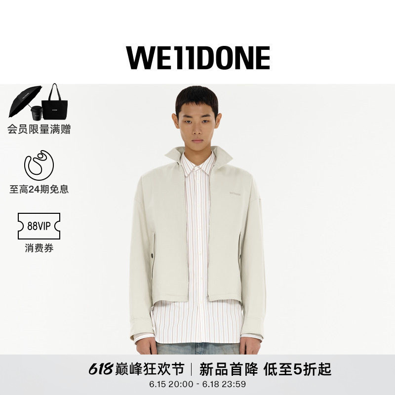 【Direct Discount 40% off 】We11Done26 Spring New Arrival Unisex Logo Harrington Jacket Retro Coat 【Direct Discount 40% off 】We11Done26 Spring New Arrival Unisex Logo Harrington Jacket Retro Coat