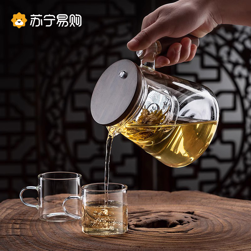 Floating Comfort Cup Press Type of Tea Tea Tea Maker Glass Teapot Key Tea Water Separation Heatproof Liner Kettle 2378-Taobao
