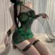 Fairy Green Snake* see-through cheongsam erotic underwear fun silk uniform super intercourse qqny