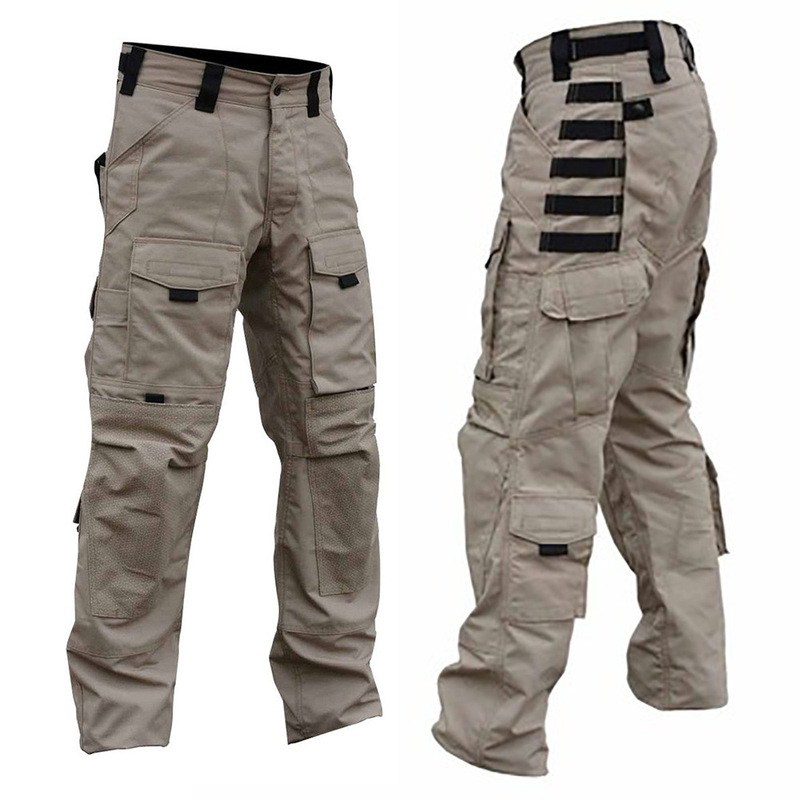 Beetle Invader Men's Outdoor Loose Multi-Pocket Cargo Pants Tactical Wear-Resistant Training Pants