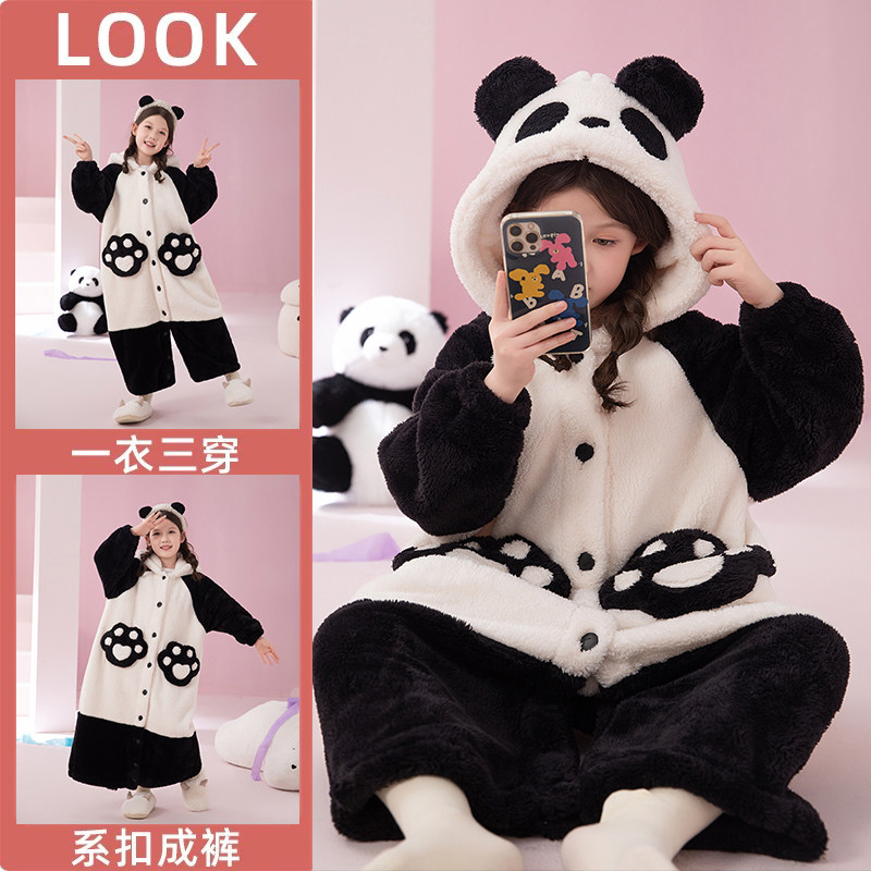 Panda Robe 2025 new panda pajama review | winter girls' coral fleece robe, extra ...