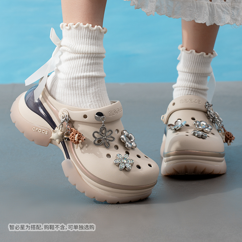 Crocs Genuine Retro Clogbae Decorated Little Dolphin Clogs Women's Trendy Slippers Sandals 213218