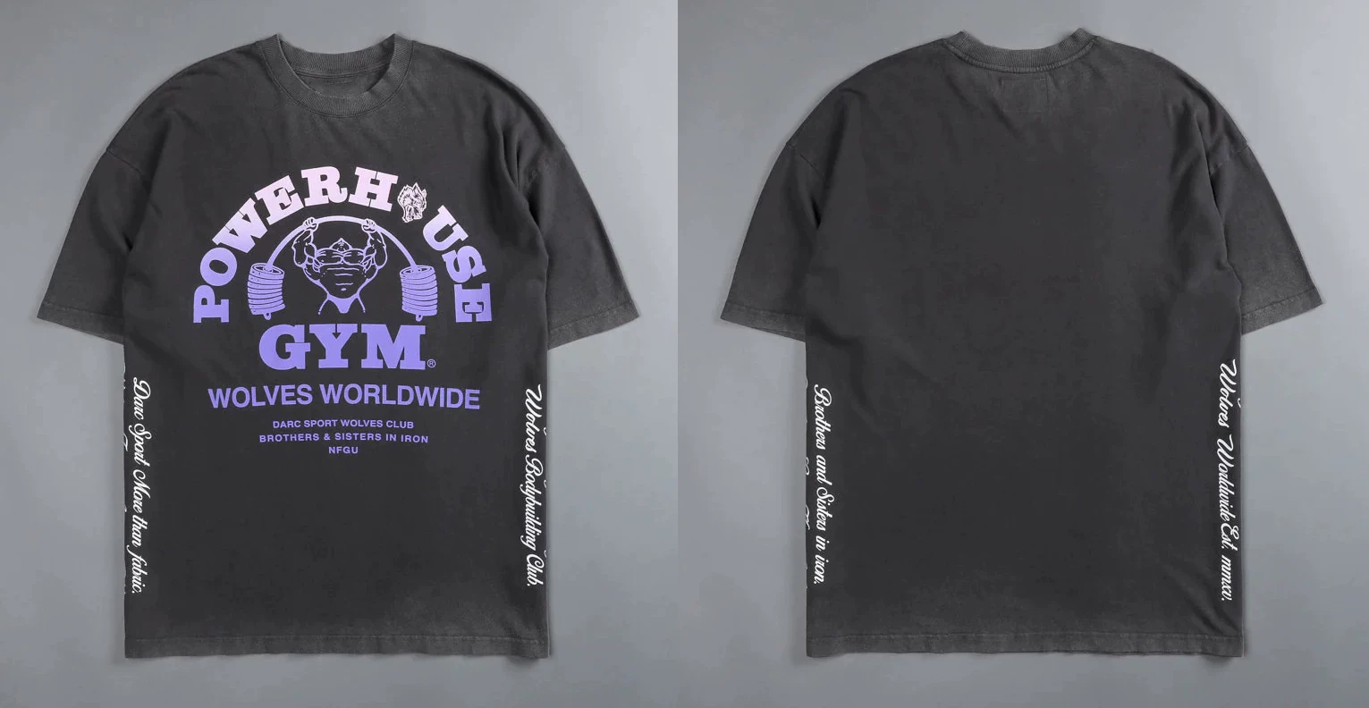 Darc Wolf Sport футболки Oversized Графика DTG ПЕЧАТЬ Tech