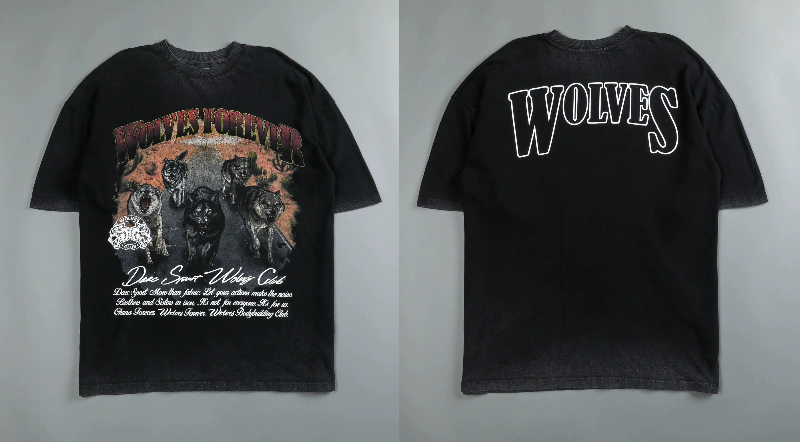 Darc Wolf Sport футболки Oversized Графика DTG ПЕЧАТЬ Tech