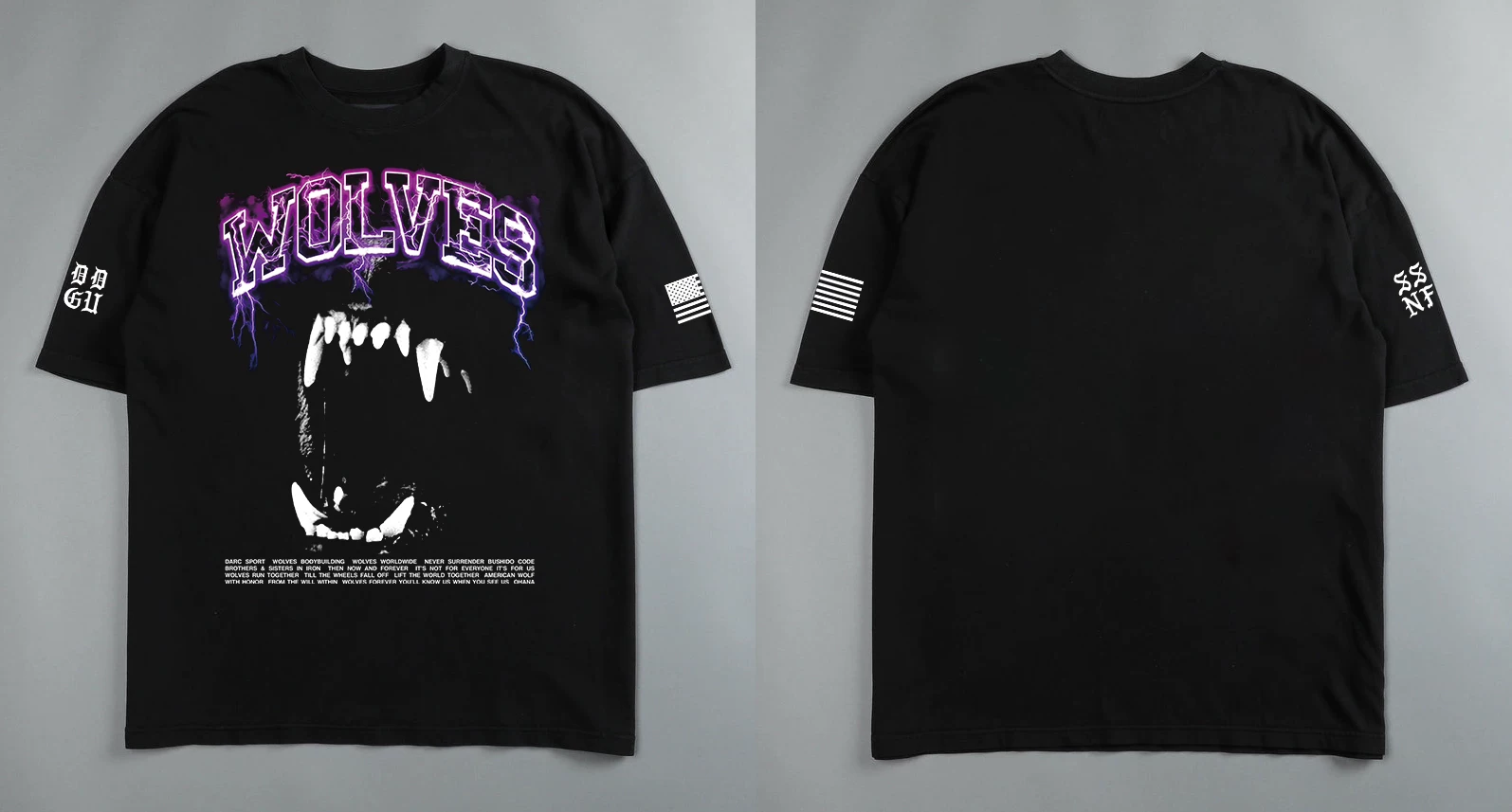 Darc Wolf Sport футболки Oversized Графика DTG ПЕЧАТЬ Tech