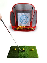 Golf practice net chip hitting cage indoor and outdoor portable folding swing practice device ball hitting pad set