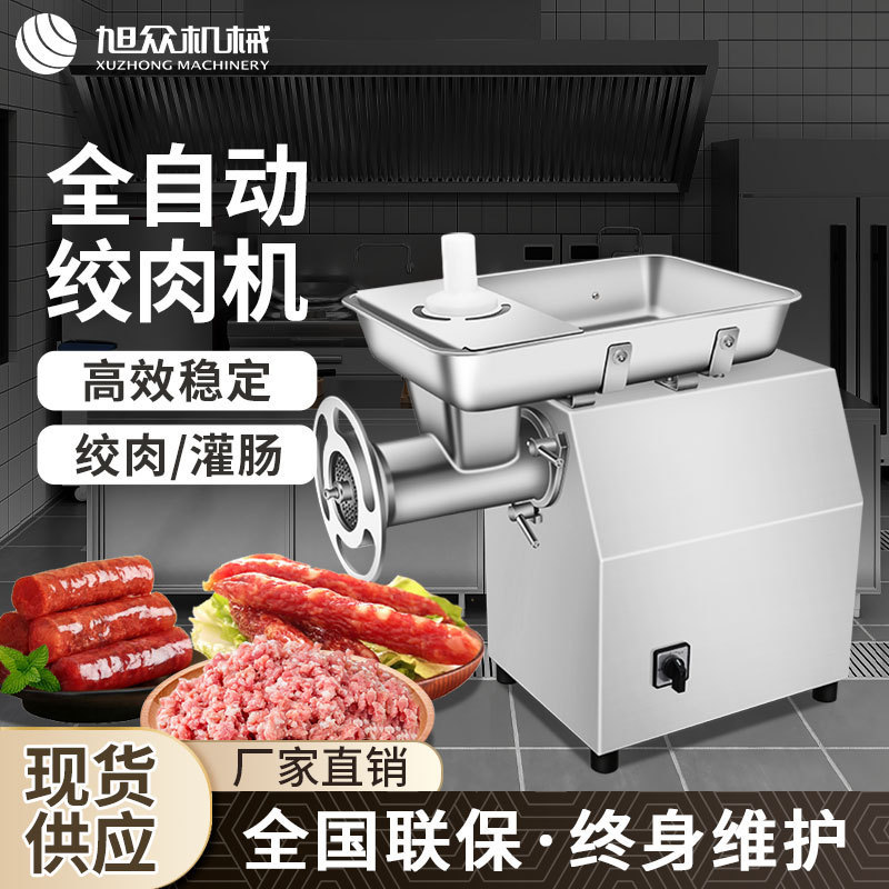 Desktop Electric Mini Meat Grinder for Mincing Meat into Shreds, Slices, and Strips, Multifunctional Meat Grinder, Stainless Steel Vertical Meat Grinder