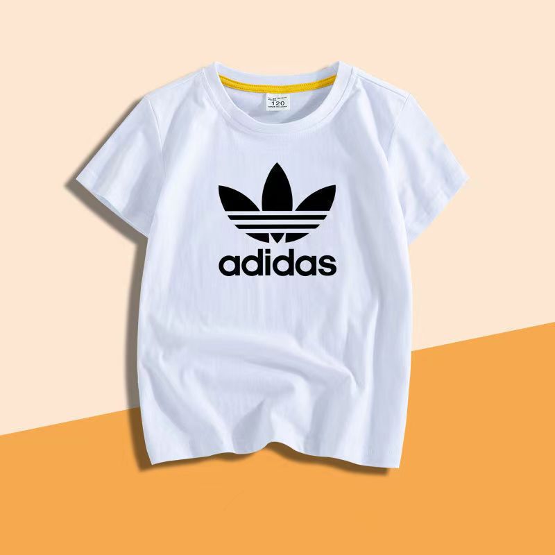 2025 New Children's Summer Short-Sleeve Sports Three-Leaf Trendy T-Shirt Pure Cotton Boys' Thin Style Girls' Tops Clothing 9