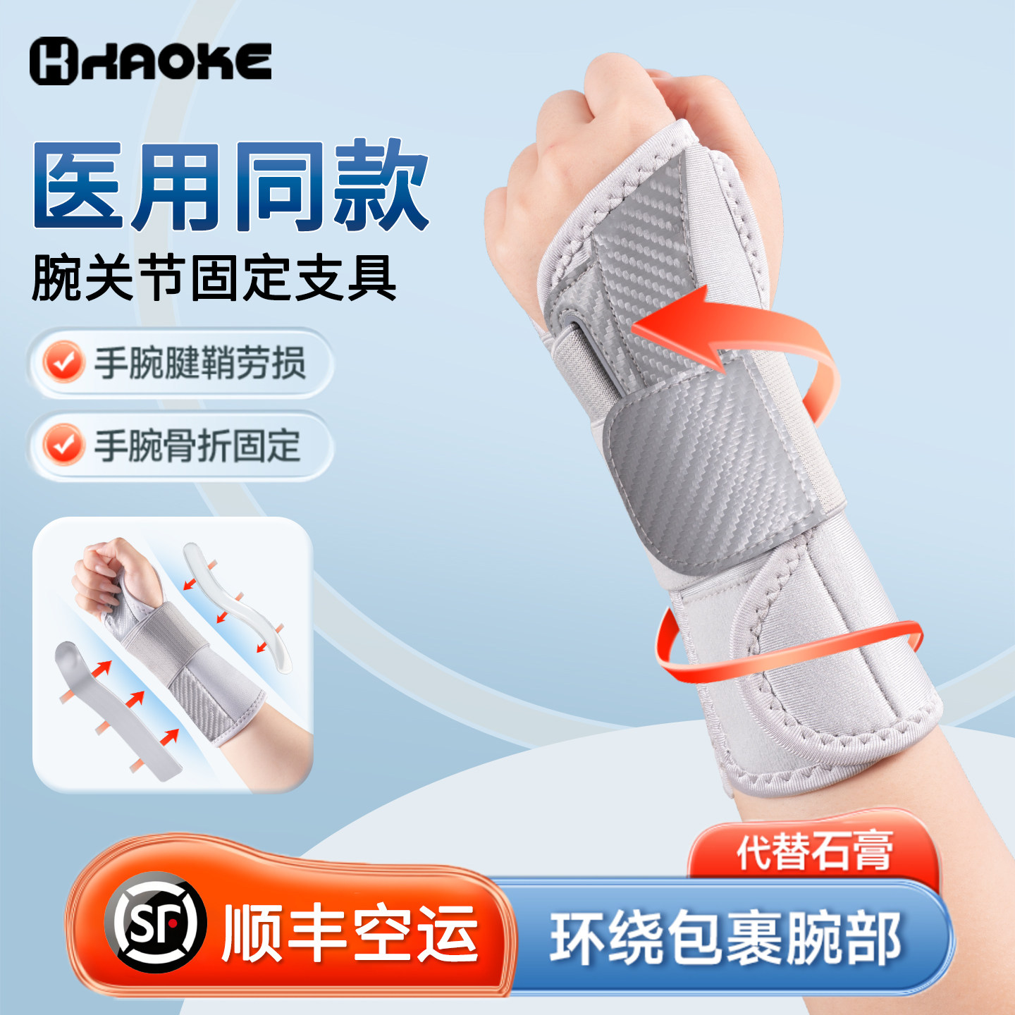 腕关节固定支具器护腕手腕腱鞘炎腕管综合症扭伤骨折劳损医用护具