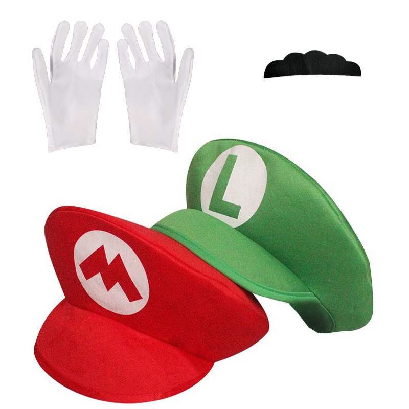 Cartoon Game Super Mario Luigi Children's Festival Stage Cosplay Performance Photo Props Hat
