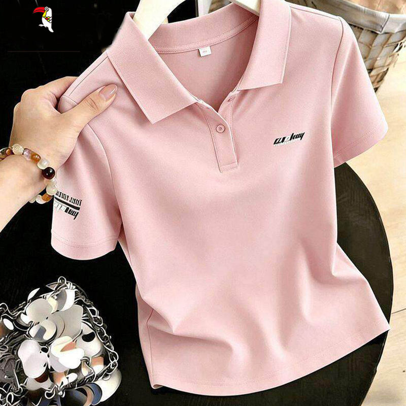 Clearance Sale Brand Discount Collared Short-Sleeve T-Shirt Women's Clothing 26 Summer New Style Elegant Top Polo Collar Clearance Sale Brand Discount Collared Short-Sleeve T-Shirt Women's Clothing 26 Summer New Style Elegant Top Polo Collar