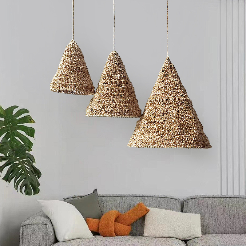 Bohemian Style Hemp Rope Lampshade Chandelier Pendant Handmade Weaving Hotel Restaurant Creative Home Atmosphere Decoration Bohemian Style Hemp Rope Lampshade Chandelier Pendant Handmade Weaving Hotel Restaurant Creative Home Atmosphere Decoration