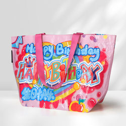 Gift Bag Handbag Happy Birthday Original Woven Bag Cute Large Shopping Bag Satchel Foldableable Snakeskin Bag