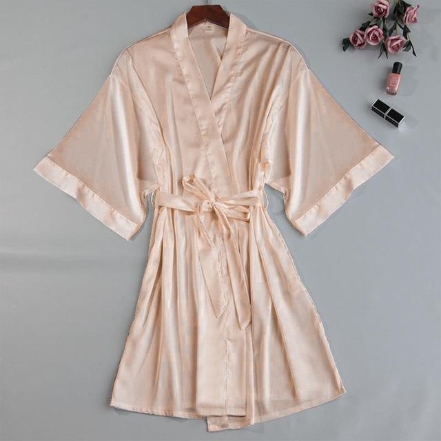 Summer breathable ice silk nightgown over pajamas, pajamas, dressing gown ຂອງແມ່ຍິງ, cardigan bathrobe, ຍີ່ປຸ່ນ bathrobe ໂຮງແຮມ J