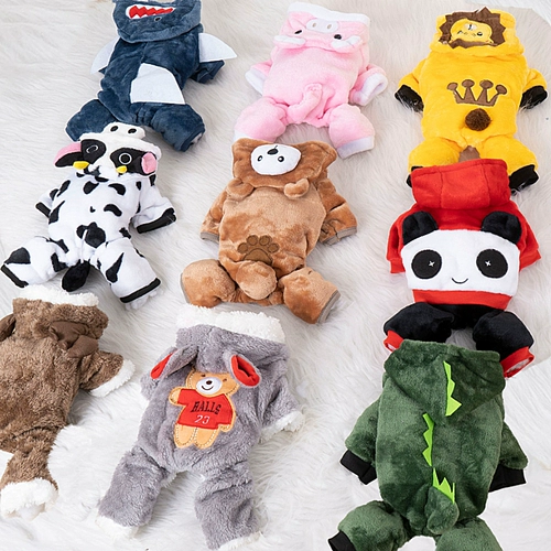 Одежда для любимой собаки динозавры превращаются в четырех -футовую одежду Тедди Бибелфа Фа Д -Да, маленькие щенки для домашних кошек Одежда осенью и зимой