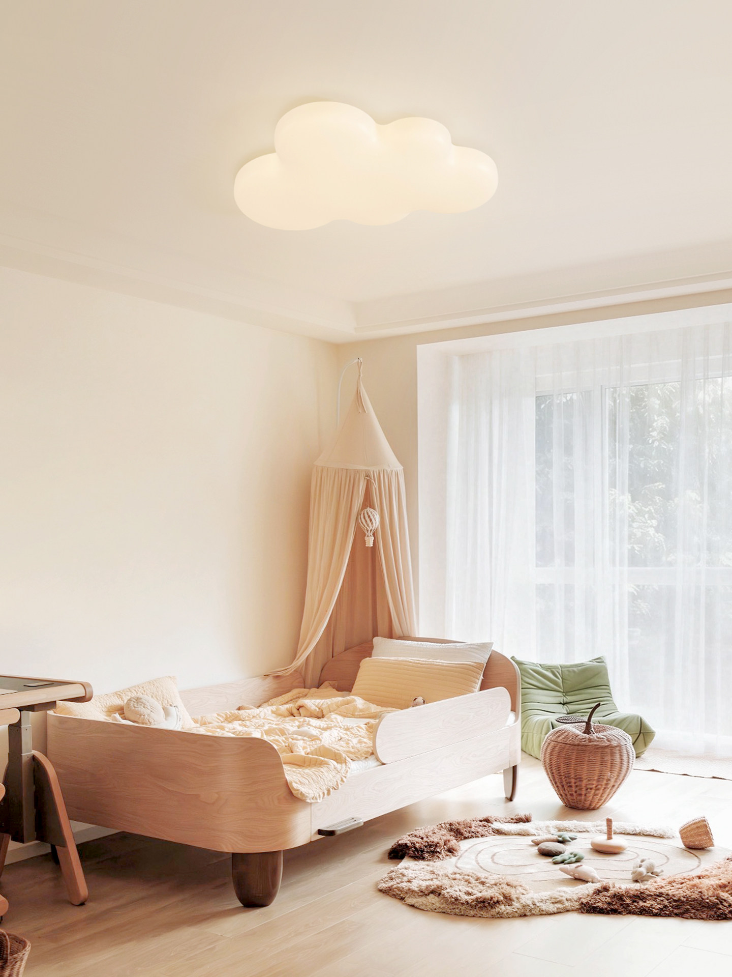 Jiandun Cream Cloud Ceiling Light Children's Room Bedroom Light Full Spectrum Creative Room Eye Protection Lamp