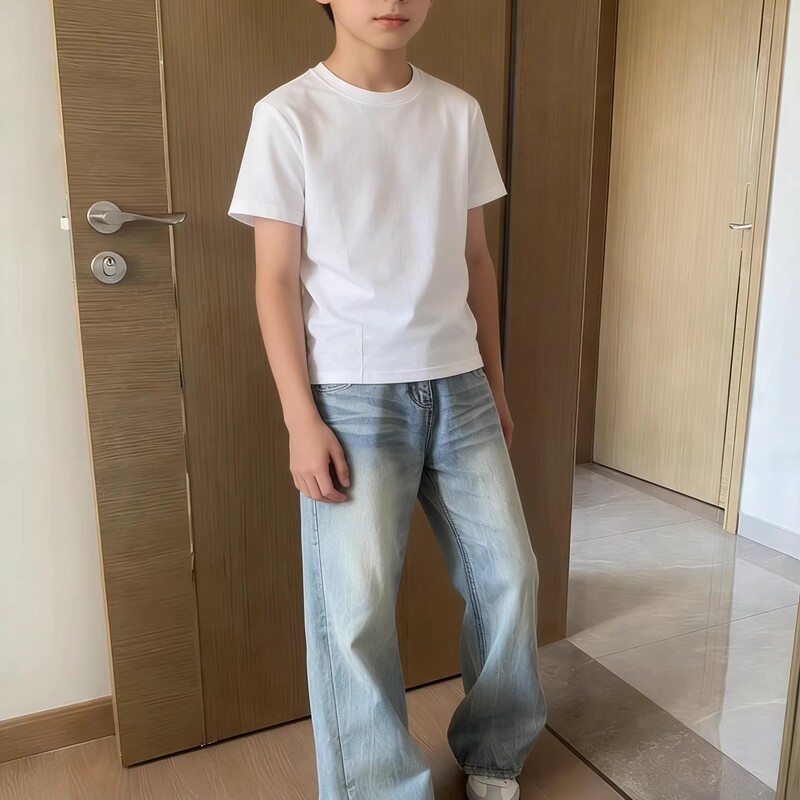 Light Blue Jeans for Boys, Autumn Trendy Brand, Versatile, Cool Style, Children's Pants, Boys' Straight-Leg Pants, Girls' Long Pants Light Blue Jeans for Boys, Autumn Trendy Brand, Versatile, Cool Style, Children's Pants, Boys' Straight-Leg Pants, Girls' Long Pants