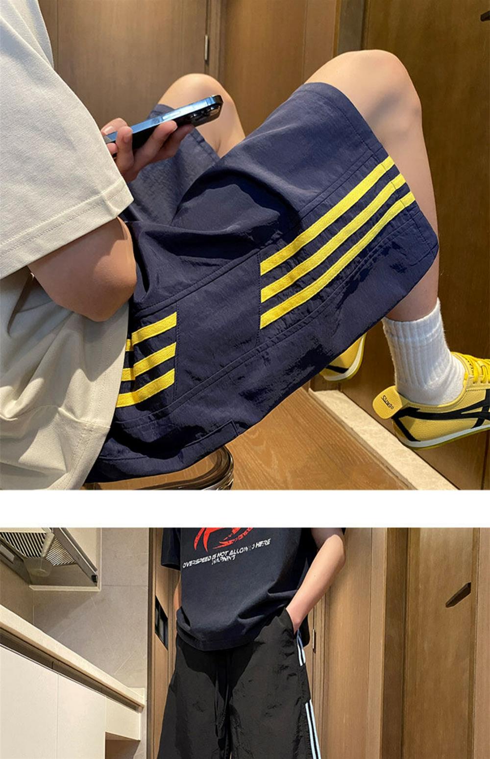 Ice Silk Shorts for Boys, Summer Trendy Brand Children's Outdoor Sports Pants, Loose Quick-Dry Five-Point Pants for Students and Teenagers — 31