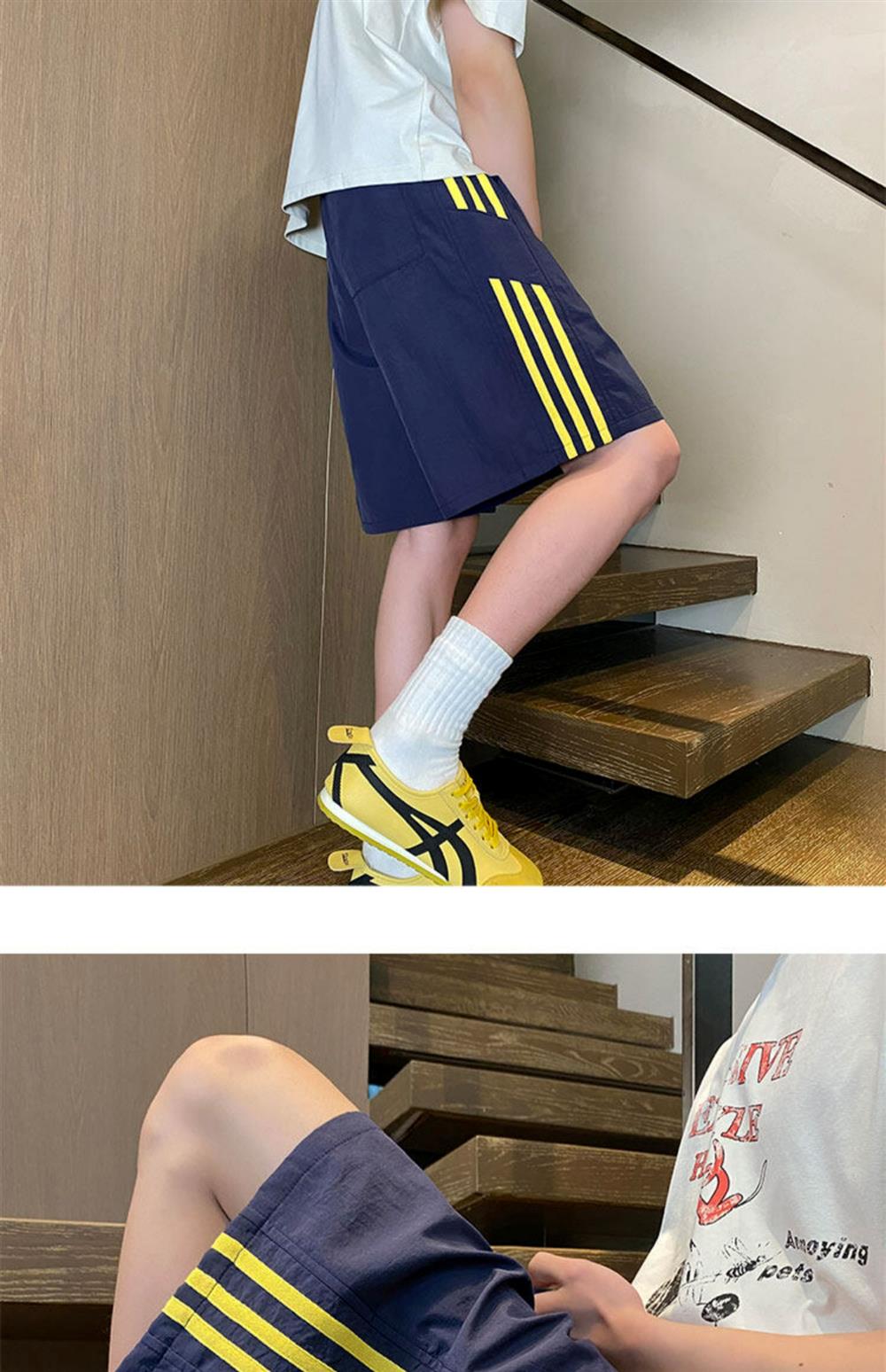 Ice Silk Shorts for Boys, Summer Trendy Brand Children's Outdoor Sports Pants, Loose Quick-Dry Five-Point Pants for Students and Teenagers — 27