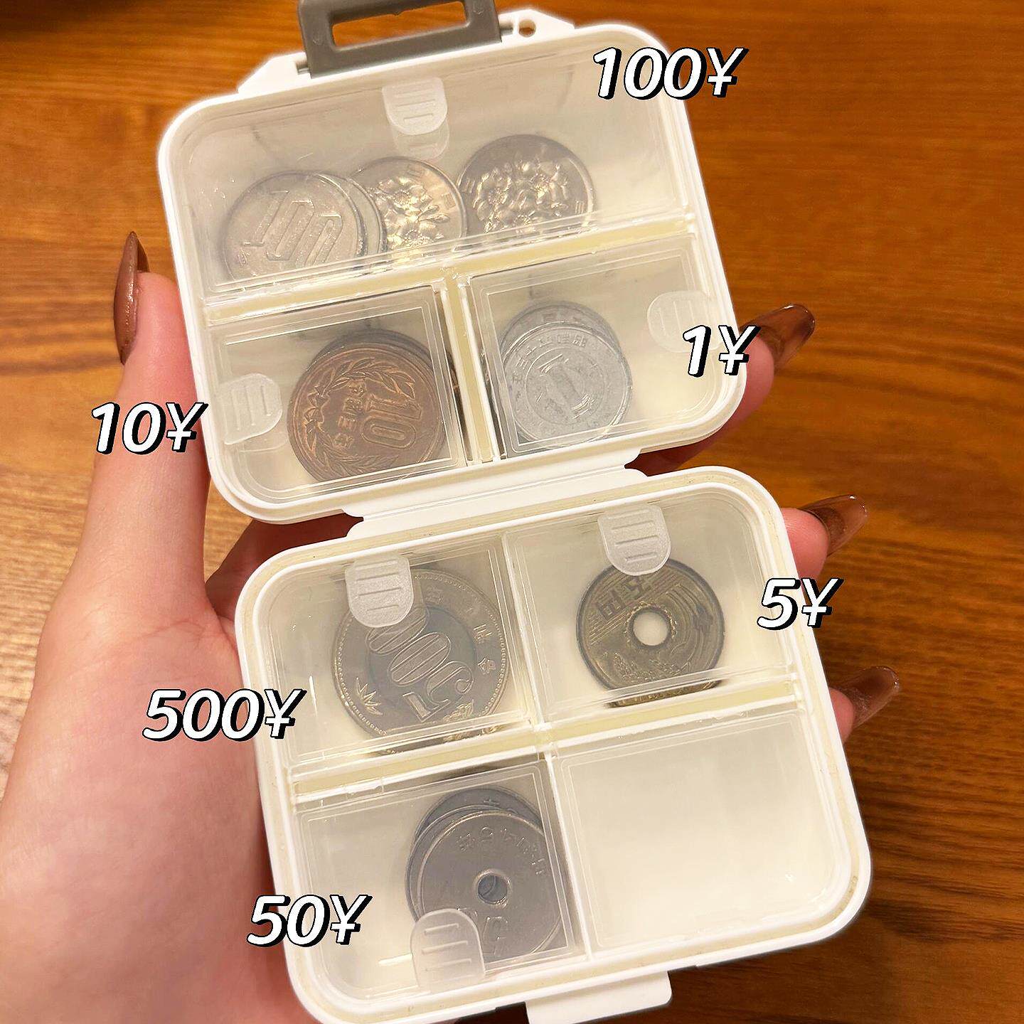 硬币收纳盒日本旅游便携式卡扣式分格密封盒多功能收纳药物首饰评价- 淘宝网