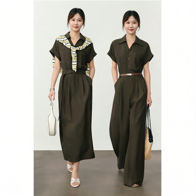 2026 Summer New High-Waisted Slimming Jumpsuit Dress for Women, Wide-Leg Pants, Slimming, Elegant and Mature Style