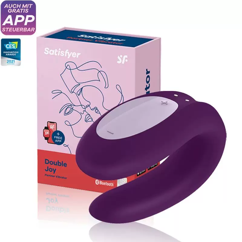 [Satisfyer Double Joy управляемый приложением вибратор из силикона для секса]