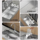 Rice Grain Pattern 304 Stainless Steel Sink, Thickened, Built-In Under-Counter Large Single Bowl, Handmade Household Dishwashing Basin for Hand Washing