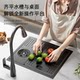 Small Kitchen Sink Hidden in Bar Counter Island 304 Stainless Steel Dishwashing Basin 45X38/48X30/55X32/60X35
