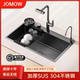 Nano Sink Large Single Bowl 304 Stainless Steel Handmade Kitchen Black Dishwashing Basin Thickened Under-Counter Household Sink