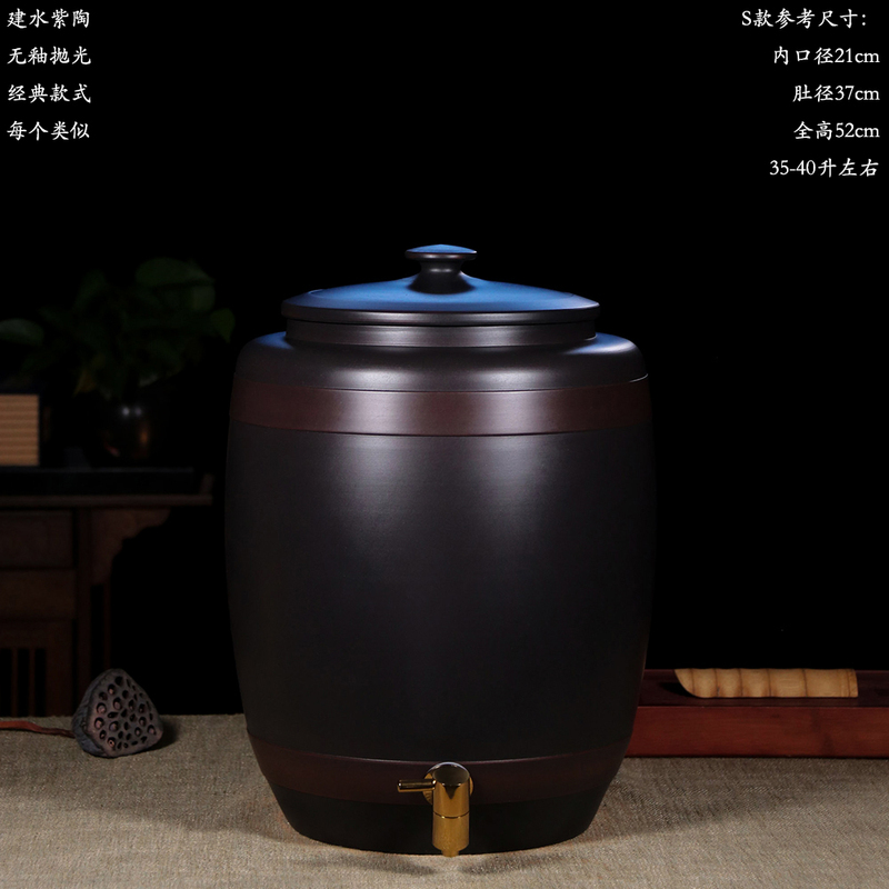 30-40 Liter No. 3 Faucet-Style Jian Shui Purple Clay Water Tank, Fully Handcrafted, Plain Ware, Magnetized, Purified, and Storage Water Tank 30-40 Liter No. 3 Faucet-Style Jian Shui Purple Clay Water Tank, Fully Handcrafted, Plain Ware, Magnetized, Purified, and Storage Water Tank