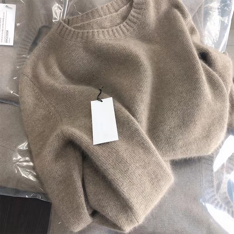 Milad Camel-Colored Soft Round-Neck Sweater for Women, Autumn and Winter Lazy Style Pullover Knitwear, Thickened Base Layer Top Milad Camel-Colored Soft Round-Neck Sweater for Women, Autumn and Winter Lazy Style Pullover Knitwear, Thickened Base Layer Top