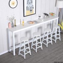 Customized home simple bar table milk tea narrow table long living room table and chairs wall table bar shop high-foot combination bar