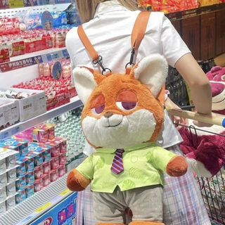Dessin animé judy nick peluche poupée sac à dos drôle zootopie sac à dos girly coeur voyage poupée sac à dos