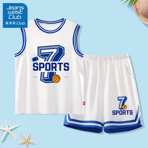 Летняя одежда, комплект, хлопковая летняя спортивная баскетбольная форма для мальчиков